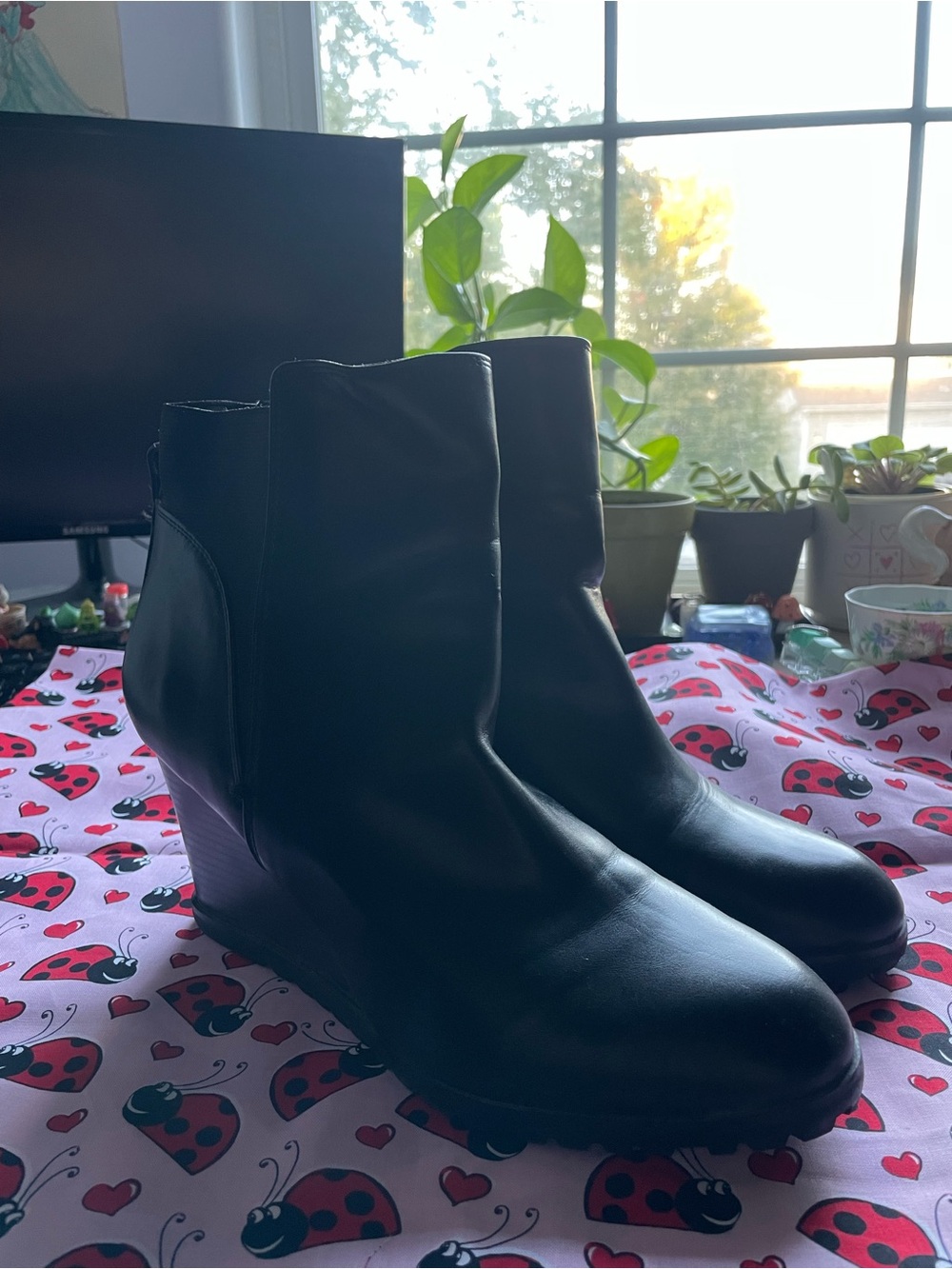Unisa Black Wedge Ankle Boot